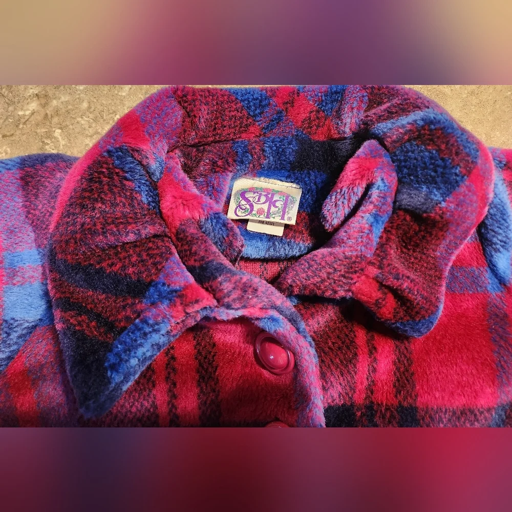 Storybook Heirlooms Vintage Plaid Holiday Pea Coat Girls Size 3t 90s Winter Pink